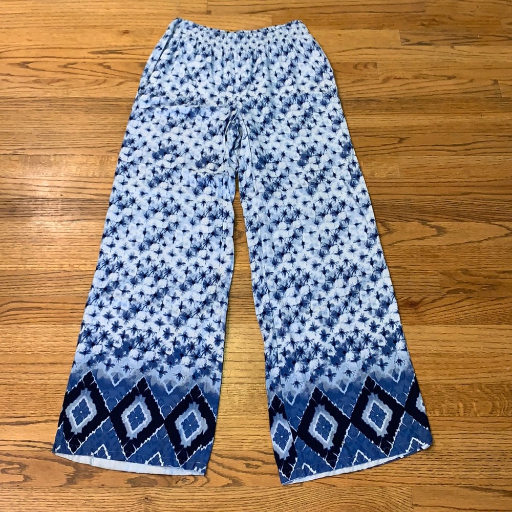 Beachlunchlounge BlueWhite Wide-Leg Pant sz:S